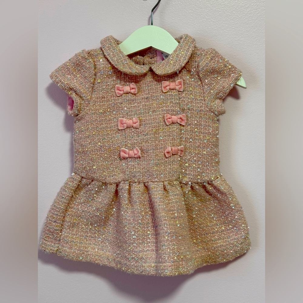 woll jacket with cute bows details、Peter pan collar